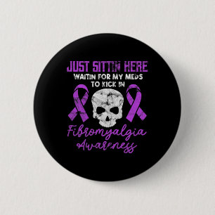 Bóton Redondo 5.08cm Fibromialgia Sensibilização Fibro Guerreiro Púrpur