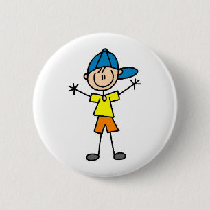 Bóton Redondo 5.08cm Figura botão da vara do menino