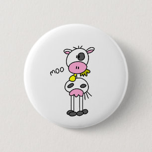 Bóton Redondo 5.08cm Figura camiseta e presentes da vara da vaca