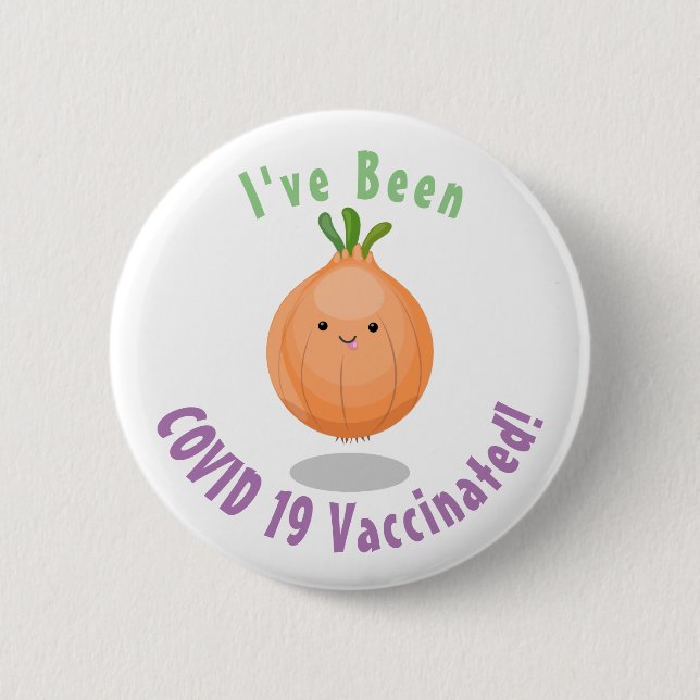 Bóton Redondo 5.08cm Figura de desenho animado verde de cebola castanho (Frente)