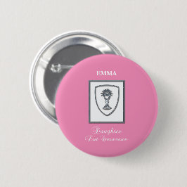 Bóton Redondo 5.08cm Filha, Cálice de Prata da Primeira Comunhão