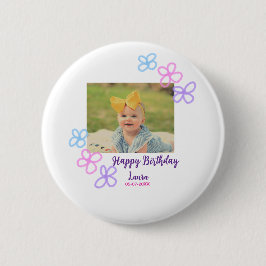 Bóton Redondo 5.08cm Filhos bebês primeiro aniversario adicionar nome d