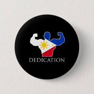 Bóton Redondo 5.08cm Filipino Weightelevando Filipinas Flag Bodybuildin
