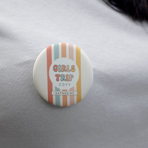 Bóton Redondo 5.08cm Fim de Semana de Raparigas Retro Personalizadas