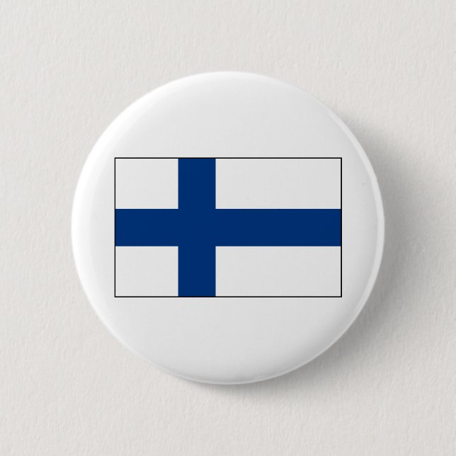Bóton Redondo 5.08cm Finlandia - bandeira finlandesa (Frente)