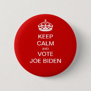 Bóton Redondo 5.08cm Fique calmo e vote Joe Biden