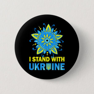 Bóton Redondo 5.08cm Fique Com A Bandeira Da Ucrânia Anti-Putin Não À G