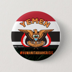 Bóton Redondo 5.08cm Fique Com O Iêmen, Emblema Nacional Da Águia Our