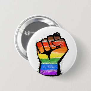 Bóton Redondo 5.08cm Fist do Orgulho Filial LGBTQ POC