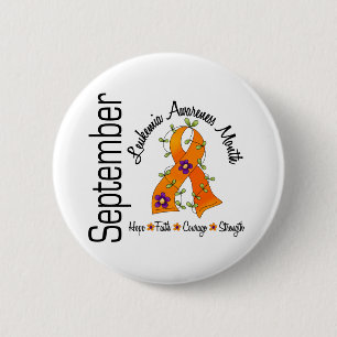 Bóton Redondo 5.08cm Fita 1 da flor do mês da consciência da leucemia