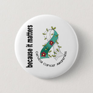 Bóton Redondo 5.08cm Fita 3 da flor do cancro do colo do útero