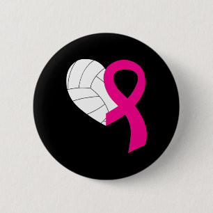 Bóton Redondo 5.08cm Fita Rosa de Voleibol e Alavanca do Cancer de Mama