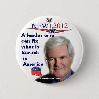 Bóton Redondo 5.08cm Fixação de Newt Gingrich ..... o que é Barack