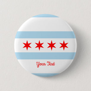 Bóton Redondo 5.08cm Flag of Chicago, Illinois Button