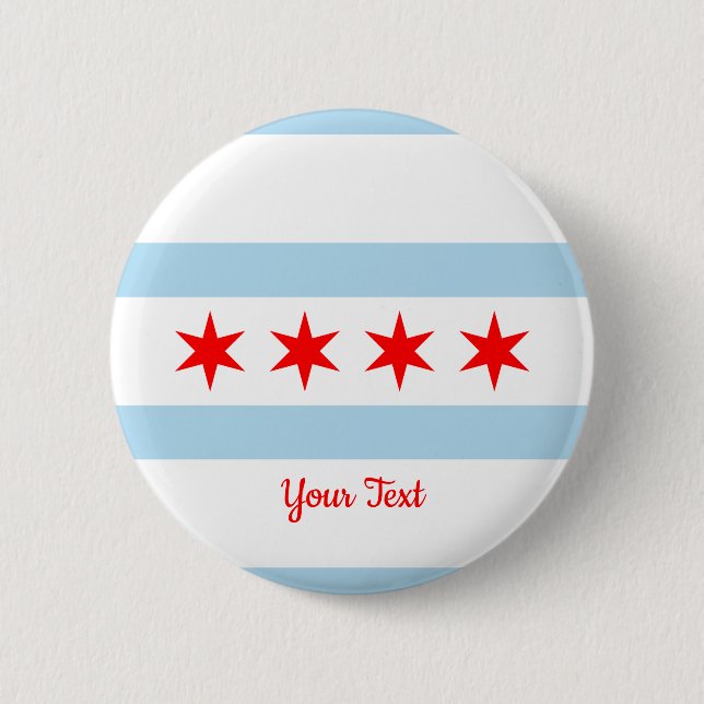 Bóton Redondo 5.08cm Flag of Chicago, Illinois Button (Frente)