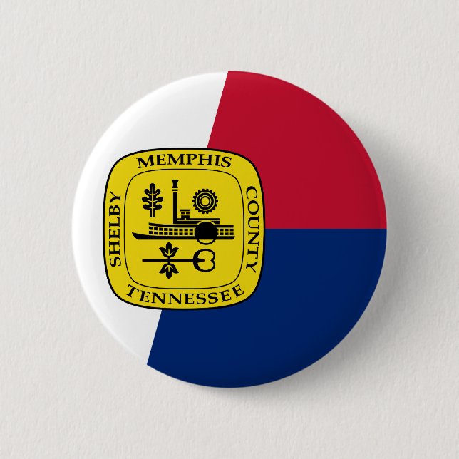 Bóton Redondo 5.08cm Flag of Memphis, Tennessee Pinback Button (Frente)