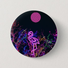 Bóton Redondo 5.08cm Flamingo na festa de dança.