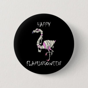 Bóton Redondo 5.08cm Flamingoween Flamingo Engraçado de Halloween