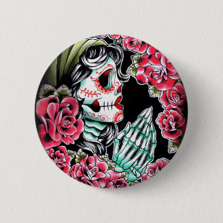 Bóton Redondo 5.08cm Flash de Diâmetro De Los Muertos Tatuagem