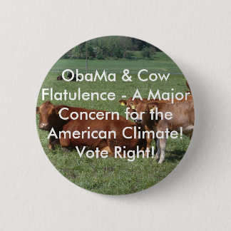 Bóton Redondo 5.08cm flatulência de cows-19rq, de ObaMa & de vaca - um
