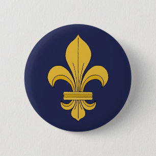 Bóton Redondo 5.08cm Fleur-de-lis