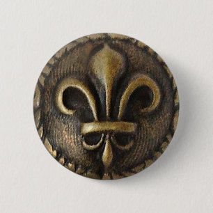 Bóton Redondo 5.08cm Fleur De Lis Medallion
