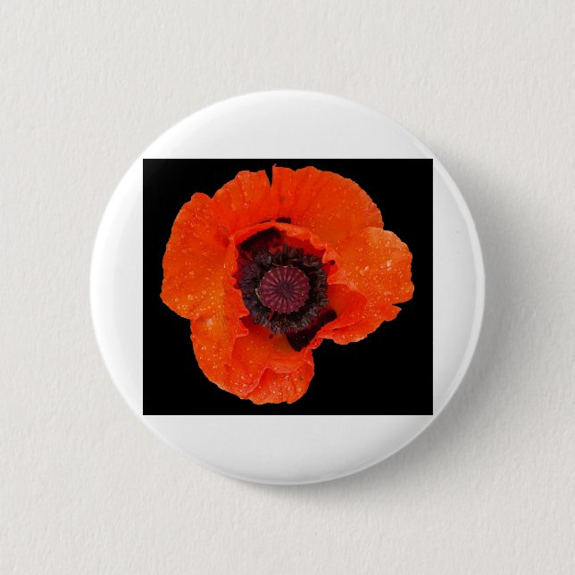 Bóton Redondo 5.08cm fleur de pavot après la pluie (Frente)