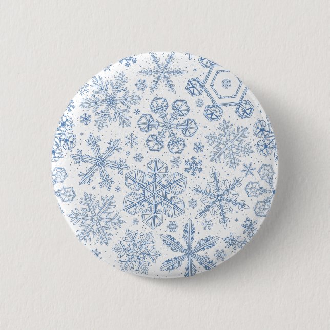 Bóton Redondo 5.08cm Flocos de neve de cinza esbranquiçada (Frente)