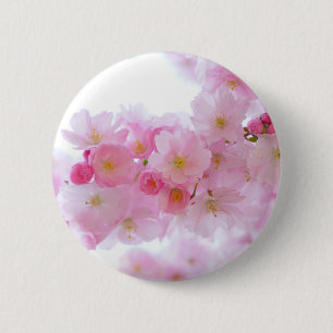 Bóton Redondo 5.08cm Flor de árvore de cereja japonesa