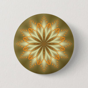Bóton Redondo 5.08cm Flor de ouro e prata abstrata para o Natal