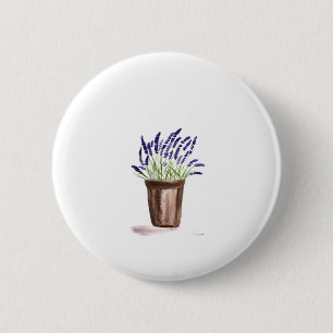 Bóton Redondo 5.08cm flor de pote Lavanda