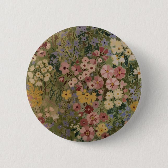Bóton Redondo 5.08cm Flor de Primavera Eterna (Frente)