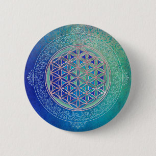 Bóton Redondo 5.08cm Flor De Vida / Blume des Lebens - Ornamento VI