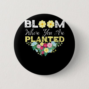 Bóton Redondo 5.08cm Flor Florista Bloqueio Onde Você Plantou Buquê