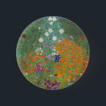 Bóton Redondo 5.08cm flor jardim klimt gustav cottage<br><div class="desc">Um clássico trabalho de arte de Gustav Klimt,  Cottage Garden,  Bauergarten,  1907,  é um close up of a florden,  uma pintura floral colorida.</div>