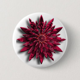 Bóton Redondo 5.08cm flor vermelha