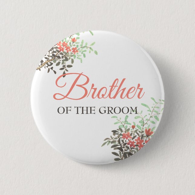 Bóton Redondo 5.08cm Floral Pintado (Frente)