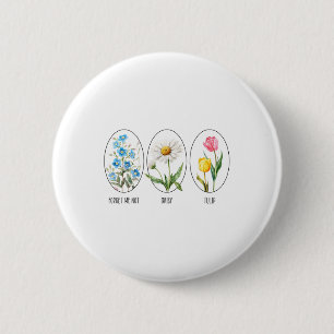 Bóton Redondo 5.08cm Floral Sutil 8647 Flores De Trump Esquece-Me Não D