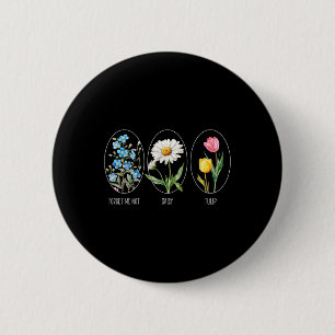Bóton Redondo 5.08cm Floral Sutil 8647 Flores De Trump Esquece-Me Não D