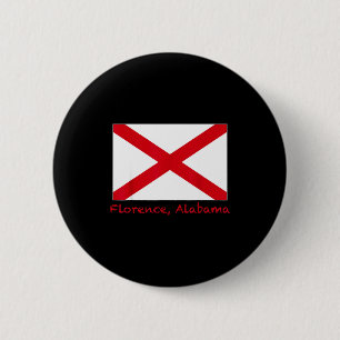 Bóton Redondo 5.08cm Florence Alabama EUA Souvenir Bandeira do Estado