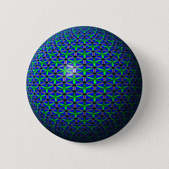 Bóton Redondo 5.08cm Flores aquáticas (Frente)