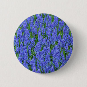Bóton Redondo 5.08cm Flores azuis bonito do muscari