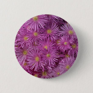 Bóton Redondo 5.08cm Flores de Aster Roxo