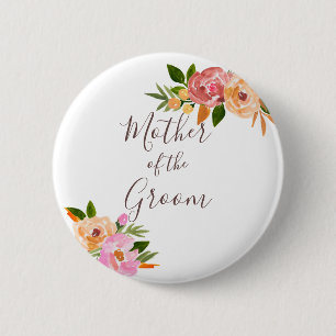 Bóton Redondo 5.08cm flores de casamento de primavera Mãe da Noiva
