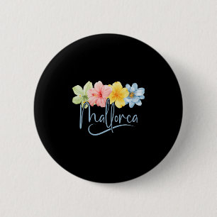 Bóton Redondo 5.08cm Flores de Maiorca Espanha Ilhas Learic Floral Féri