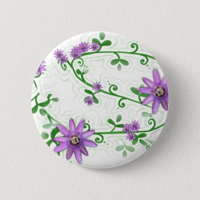 Bóton Redondo 5.08cm Flores no botão das videiras (Frente)
