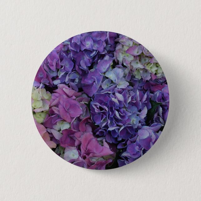 Bóton Redondo 5.08cm Flores Roxas (Frente)