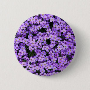 Bóton Redondo 5.08cm Flores Violetas