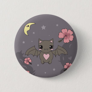 Bóton Redondo 5.08cm Floresce o megabat