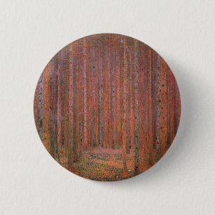 Bóton Redondo 5.08cm Floresta de Abetos de Gustav Klimt Tannenwald Árvo